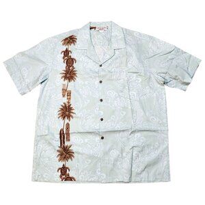 Pacific Legend Hawaiian Aloha Shirt Lt Green XL Honu Tiki Surfboards